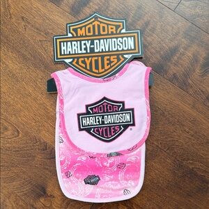 Harley-Davidson Pink and Black Infant Bib